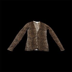 New York & Company Leopard Print Cardigan